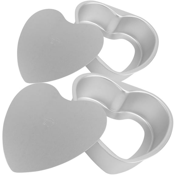 2 Pcs Heart Cake Mold Useful Baking Dishes for Oven Pans Shaped Steel Bakeware Small Microwave