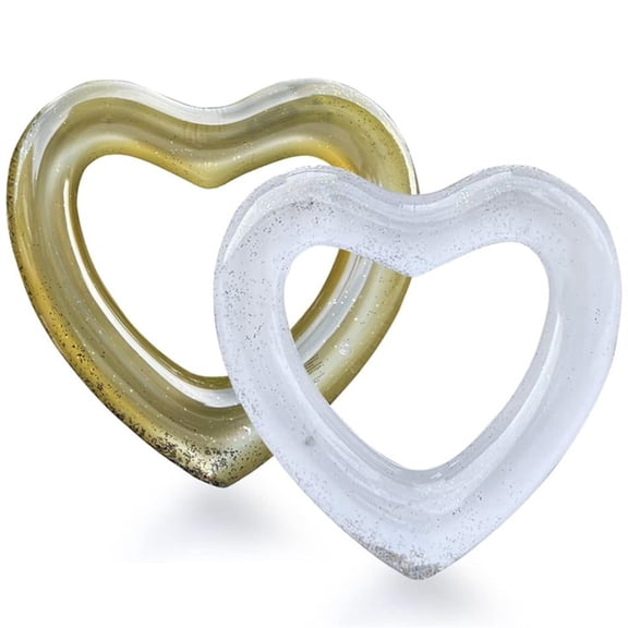 2 Pcs Heart Pool Float,47.3 x 39.4 Inch Inflatable Swim Rings Bachelorette Party Pool Float Loungers Tube,Summer Water Fun Beach Party Toys for Adults