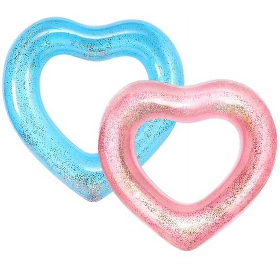 2 Pcs Heart Pool Float,47.3 x 39.4 Inch Inflatable Swim Rings Bachelorette Party Pool Float Loungers Tube,Summer Water Fun Beach Party Toys for Adults