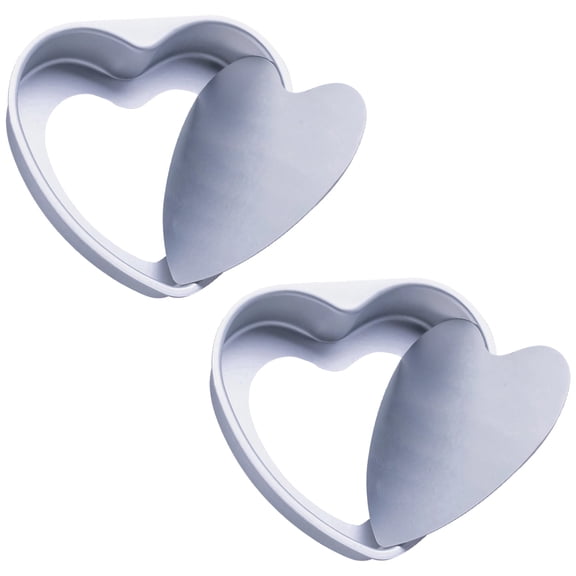 2 Pack 10-Inch Heart-Shaped Cake Pans Removable Bottom, Aluminum Alloy Heart Baking Pan Set, 2.6" Deep for Mousse, Chiffon & Layer Cakes, Even Heating