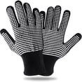thumbnail image 1 of 2 Pcs Heat Resistant Gloves With Silicone Bumps, Professional Heat Proof Glove Mitts For Hair Styling Curling Iron Wand Flat Iron Hot, 1 of 7