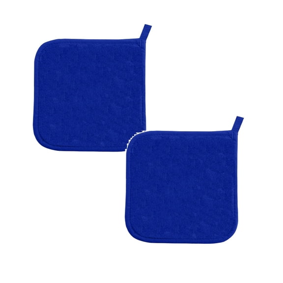 2 Pcs Heat Resistant Kitchen Pot Holder, Pure Cotton Potholders Kit Trivets Large Coasters Hot Pads Terry Pot Holders for Everyday Cooking and Baking 7x7"