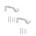 thumbnail image 1 of 2 Pcs Heavy Duty Adjustable Curtain Rod Brackets Rod Holders Curtain Rod Support Brackets Curtain Rod Hangers General Hardware Holders Wall Bracket Hanger Hooks with Screws, 3.62-4.6 Inch, White, 1 of 8