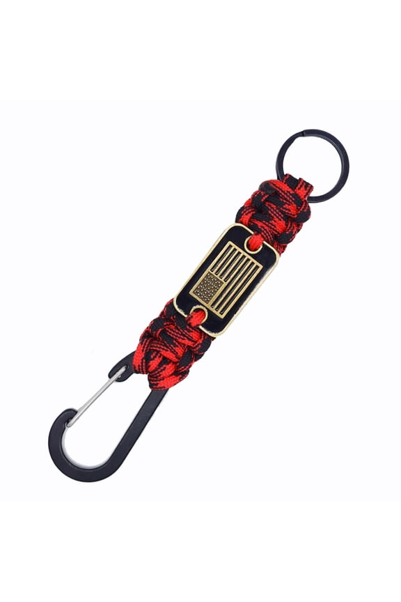 2 Pcs Heavy Duty Braided Paracord Lanyard Keychain with USA Flag, Parachute Rope Necklace Keychains, Braided Strong Lanyard for Outdoor Activities, Camera, Keys, Whistle, Traveling