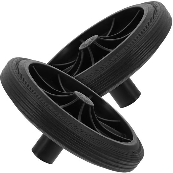 2 Pcs Heavy Duty Can Wheels Outdoor Garbage Trash Wheelbarrows Black