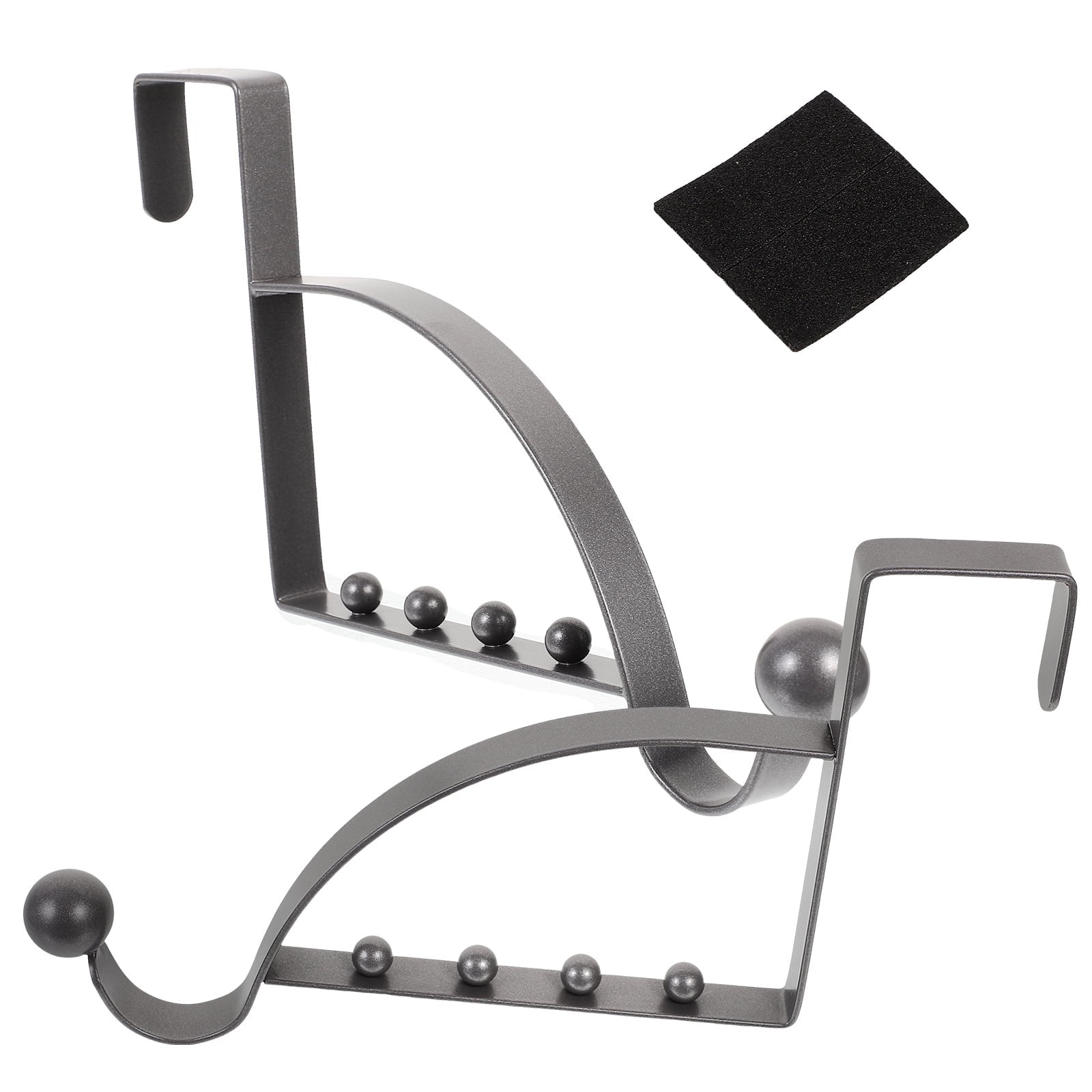 Baade Easy Installation Over The Door Hanger Hook, Metal Carbon Steel Gray, 4.52"W 2 Pieces