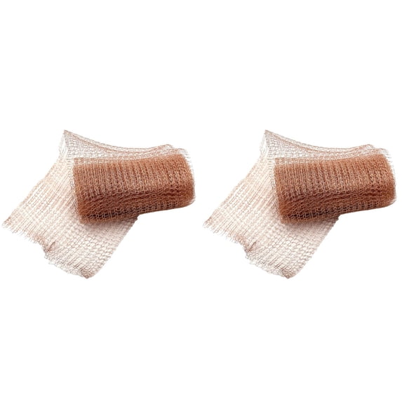 2 Pcs Heavy Duty Copper Mesh 393.7 x 5 Inch for Whole Home Protection, Pure Copper Stuff Fit Wire Mesh Rodent Control, Sturdy Gap Blocker Fill Fabric for Mice and Rats, Pest Control
