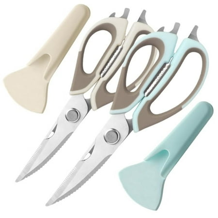 2 Pcs Heavy Duty Kitchen Shears,Kitchen Shears Come Apart,Kitchen Scissors with Magnetic Holder,Stainless Steel Multi-function Kitchen Scissors for Food,Ultra Sharp Food Cooking Scissors