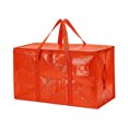 thumbnail image 1 of 2 Pcs Heavy Duty Moving Bags, 27 X 14 X 15 In Foldable Storage Totes, Sturdy Organizer For Seasonal Clothing, Garage And Dormitory Use (Orange), 1 of 5