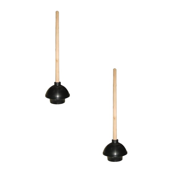 2 Pcs Heavy Duty Toilet Plunger, Double Thrust Rubber Force Cup, Removes Clogs for Bathrooms, Kitchens, Baths, Showers, Powerful Commercial and Residential 21.65"