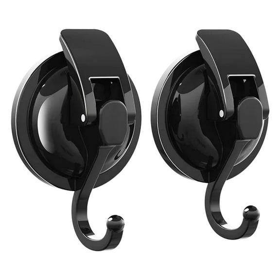 2 Pcs Heavy Duty Vacuum Suction Cup Hooks Specialized Heavy Duty Suction Cup Hooks for Shower, Bathroom Robe Vacuum Glass Hooks, Reusable, No Hole Punched, for Garland Decoration, 2.36x1.38x3.32 Inch