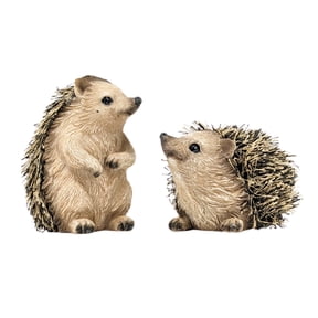 2 Pcs Hedgehog Figurines – Miniature Resin Animal Statues for Home, Garden, or Fairy Decor – Charming Whimsical Sculptures for Shelf, Desk– Gift for Nature Lovers & Animal Figurine Collectors