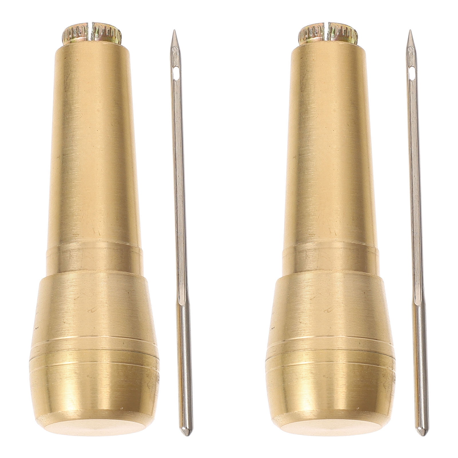 FONDOTIN 2Pcs Repair Awls with Steel Needle and Comfortable Copper ...