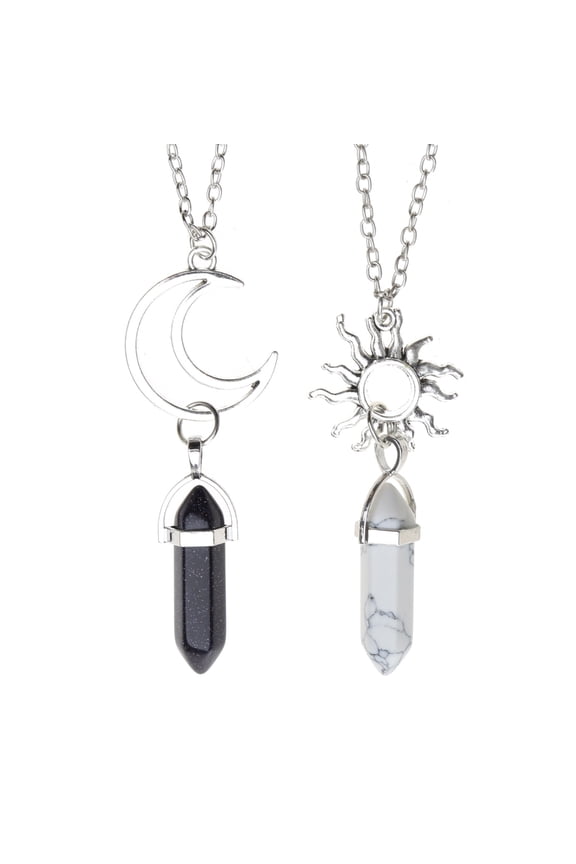 2 Pcs Hexagonal Column Crystal Couple Pendant for Festival Wearing Birthdays Anniversaries Valentine's Day
