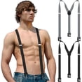 thumbnail image 1 of 2 Pcs Hidden Suspenders for Men Hiking Suspenders Undergarment Suspenders for Untucked Men Winter Outdoor Hiking Ski Pant, 1 of 1