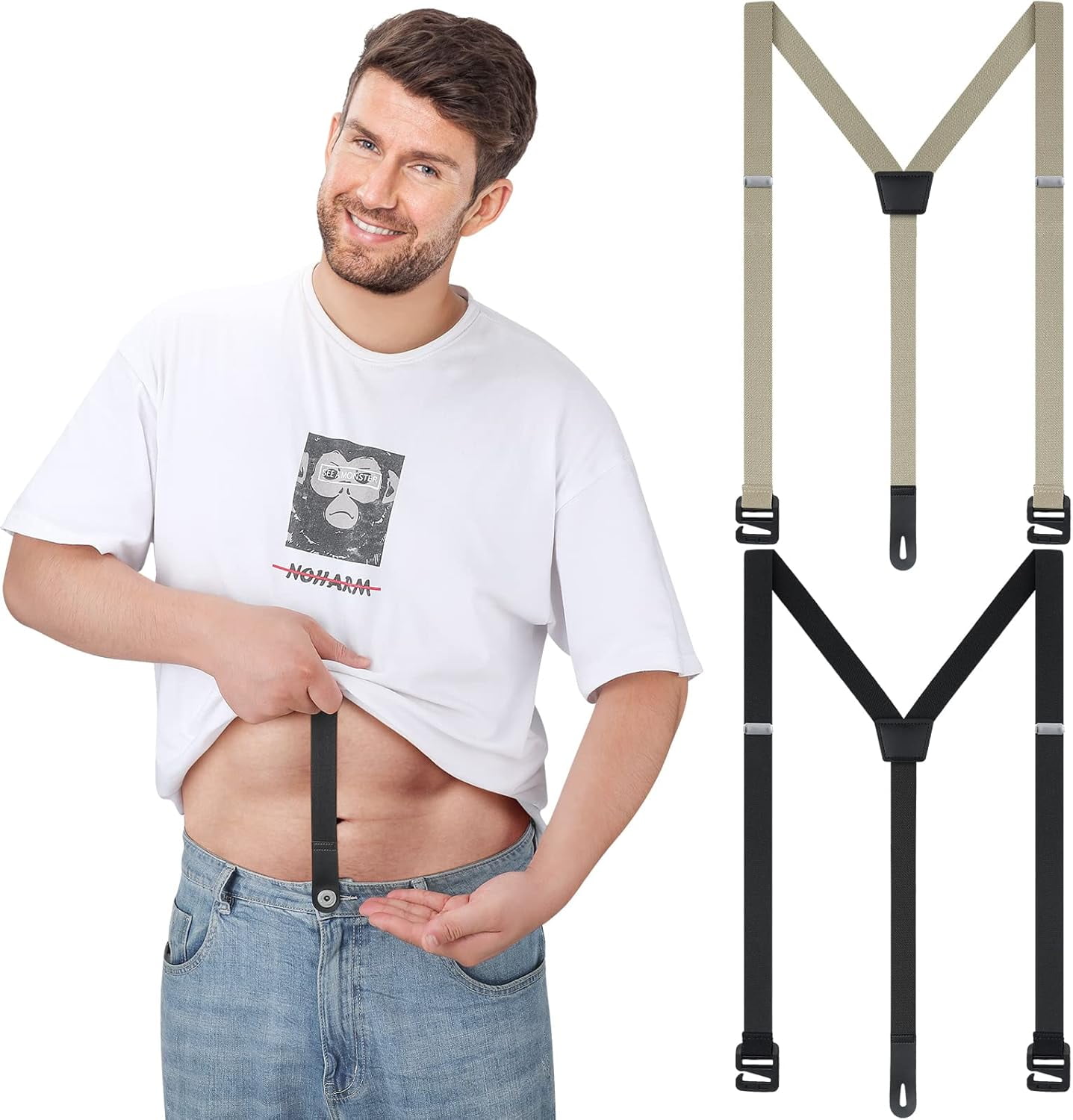 2 Pcs Hidden Suspenders for Men Under Shirt Undergarment Suspenders for Untucked Men Under Clothing