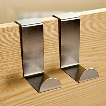 2 Pcs Home Kitchen Door Stainless Steel Self Holder Hanger Hang Coat Hooks Drawer Cabinet Towel Clothes Pothook