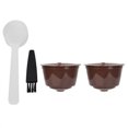 thumbnail image 1 of 2 Pcs Home Reusable Coffee Capsules Pod Filter Cups With Spoon Brush, 1 of 8
