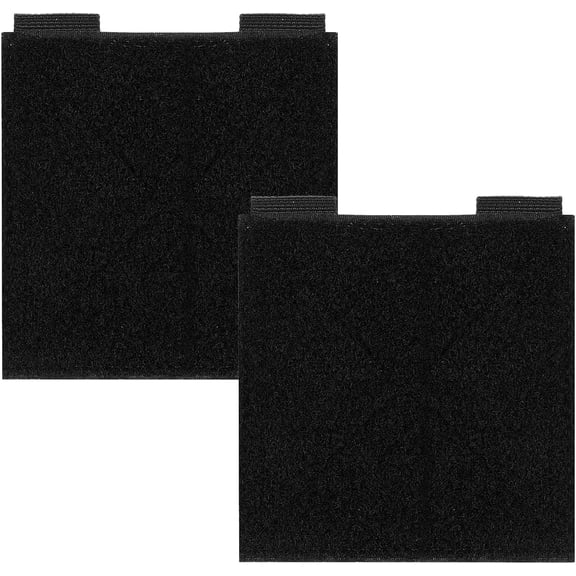 2 Pcs Hook and Loop Tactical Patch Display Board, 10cm x 10cm Black Patch Panel for Velcro Patches, Insignia, Name Tapes, Morale Patches, Tactical Gear and Accessory Organization