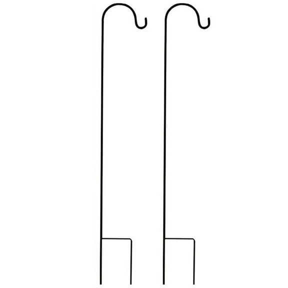2 Pcs Hooks Rust Garden Stake Metal Plant Stand Hanger Pole, 120X10X1cm & 80.5X10X1cm