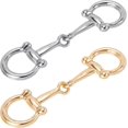 thumbnail image 1 of 2 Pcs Horsebit Silk Scarf Buckle, Metal Scarf Rings, Horsebit Clasp, Simple Scarf Ring for Women (Gold+Silver), 1 of 5