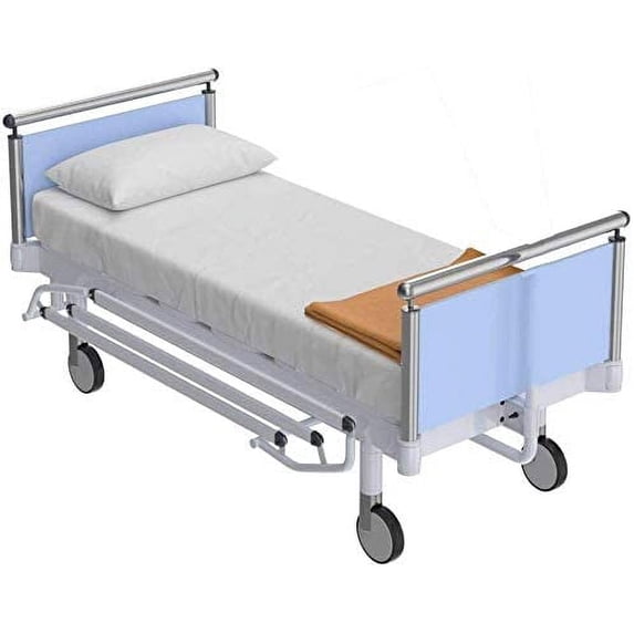 2 Pcs Hospital Fitted Sheet ,100% Egyption Cotton, 300 Thread Count, 6 "Deep Pocket, ( 1 Fitted Sheet and 1 Pillowcase ) Twin Size ( 39" x 75" x 6 "),White Solid