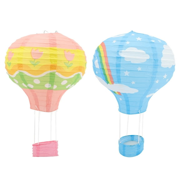 2 Pcs Hot Air Balloon Lantern Wedding Kids Birthday Party Supplies Decor Decorations Paper