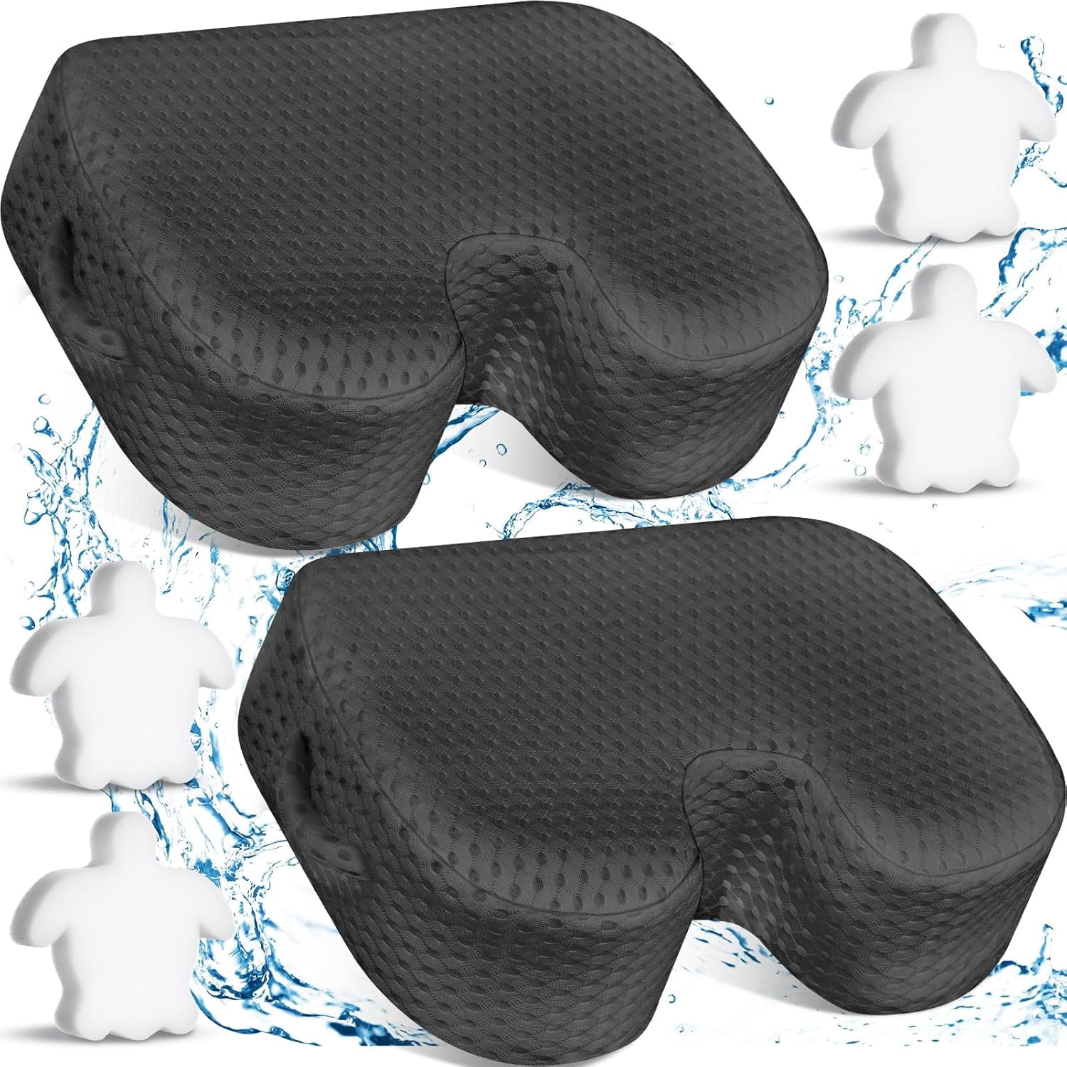 2 Pcs Hot Tub Booster Seat for Adults with Suction Cups and 4 Pcs Hot ...