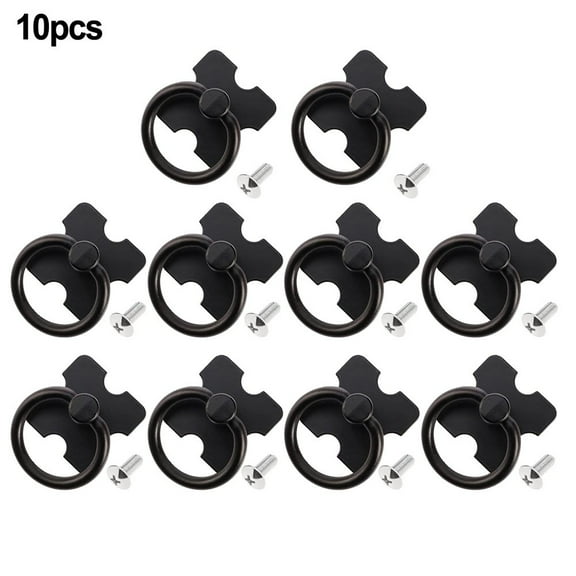 2 Pcs Household Furniture Handles Drawer Knobs Pulls Black/silver Round Single Hole Accessories Cabinet Chest