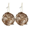 thumbnail image 1 of 2 Pcs Hummingbird Nesting Material Balls – 3.1in Natural Rattan with Cotton Fill Outdoor Hanging for Backyard Bird Attracting(C), 1 of 5