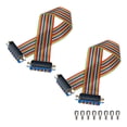 thumbnail image 1 of 2 Pcs IDC Rainbow Wire Flat Ribbon Cable DB25 Male to DB25 Male 11.8 Inch Length 2.54mm Pitch, 1 of 4