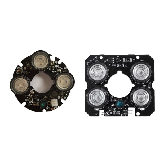 2 Pcs IR LED Board IR Led Spot Light Infrared for CCTV Cameras Night Vision 3 Array 53mm Diameter & 4 Array 52mm Diameter,2 x IR LED Light board