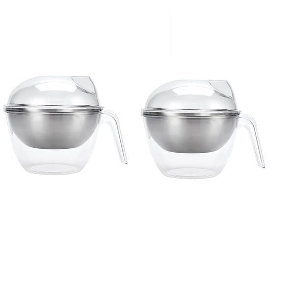 2 Pcs Ice Chilled Dip Bowl with Lid and Handle 50oz Large Capacity for Hummus Pasta Fruit Reusable Cold Serving Dish