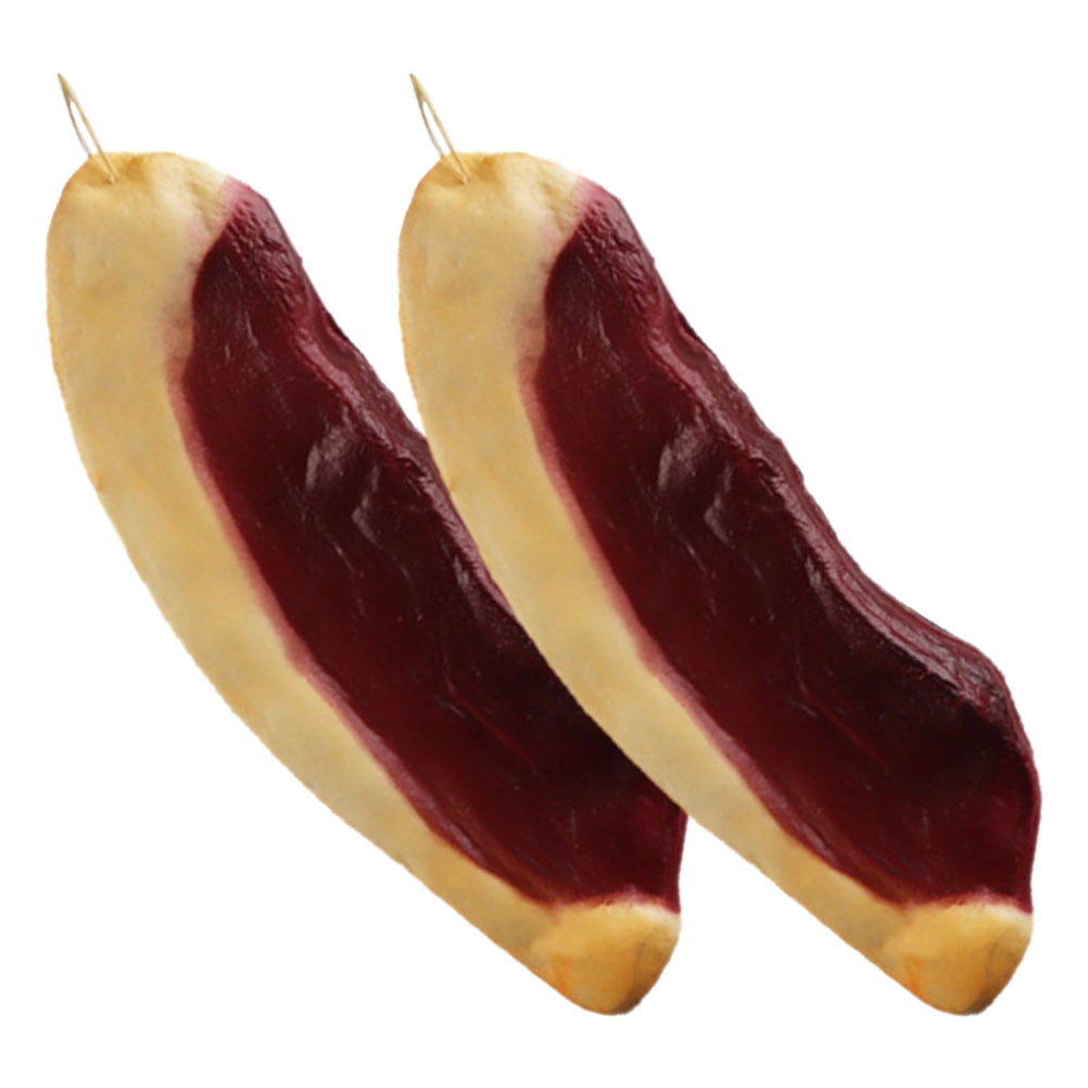2 Pcs Imitation Bacon Fake Food Kitchen Decor Movie Prop Pork Model