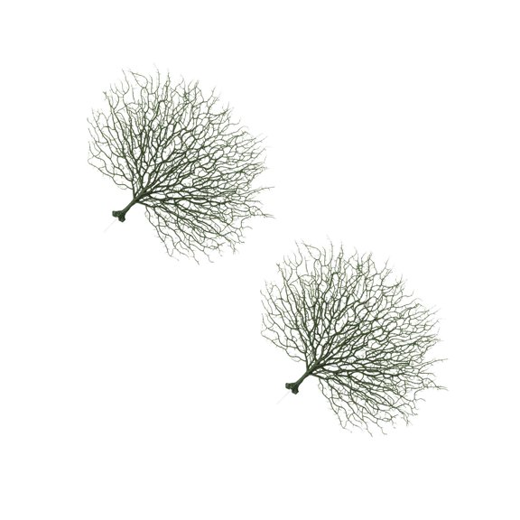 2 Pcs Simulation Coral Fake Plants Decoration Artificial Tree Green