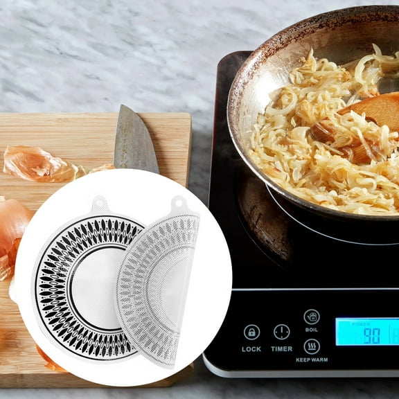 2 Pcs Induction Cooktop Protector Mats, Silicone Round Heat Resistant Pads with Hanging Hole, Non-Slip, Anti-Scratch for Induction Stoves, Easy to Clean, Reusable