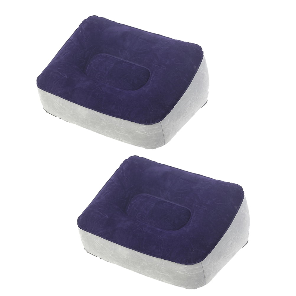 2 Pcs Inflatable Feet Rest Pillow Flocking PVC Foot Massage Stool Relax