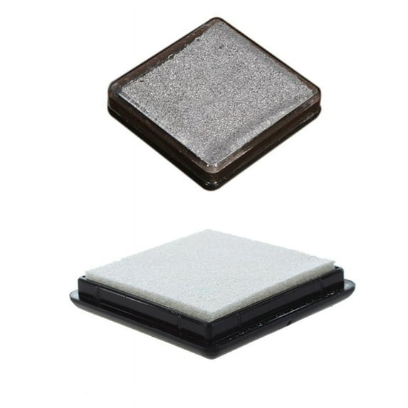 2 Pcs Ink Pad Stamp Pad for Wedding Letter Document , White & Silver