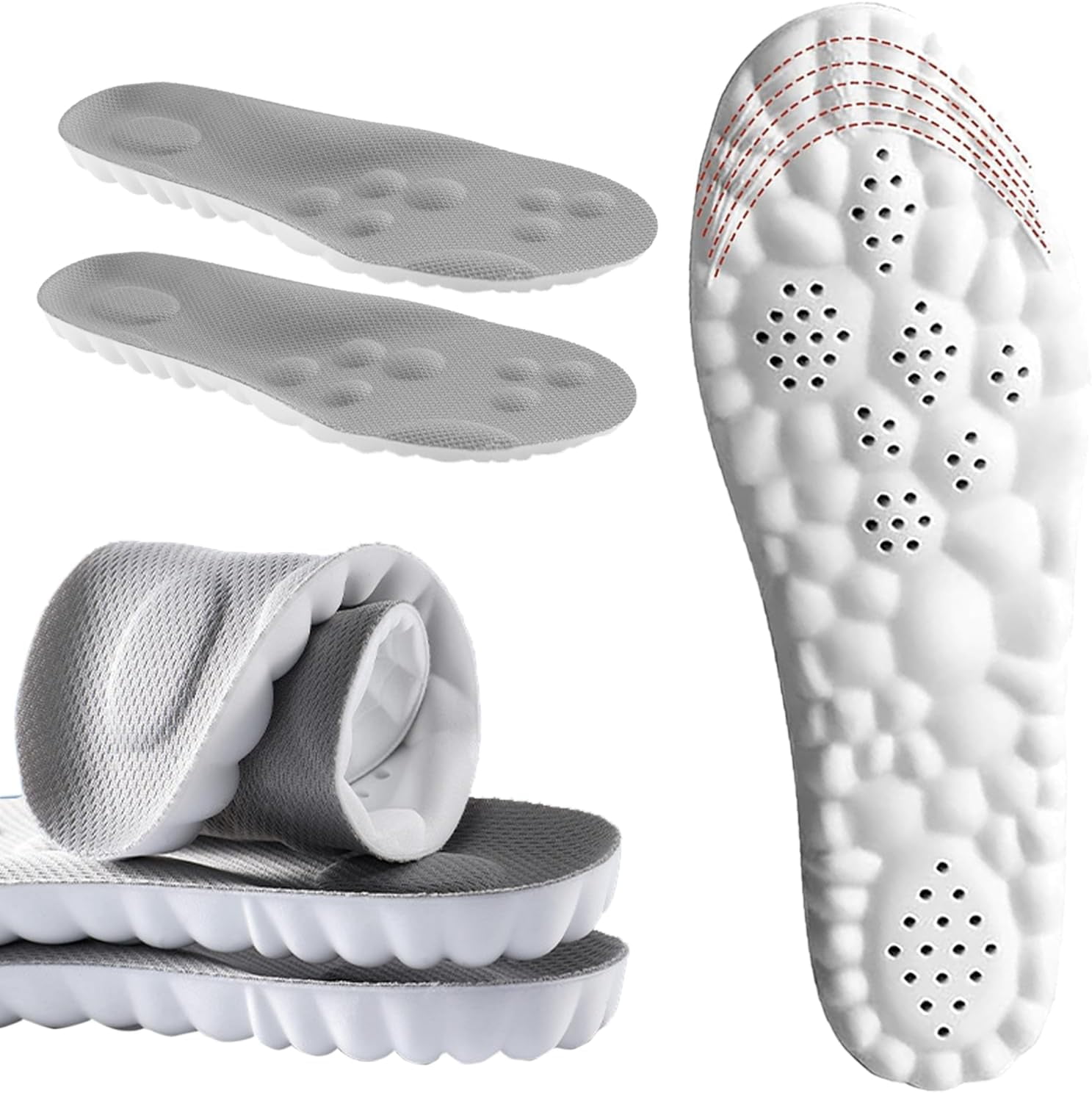 Easy Soft Insole 2 Pcs Insoles For Women Man, 4d Soft Memory Foam Cushioning Sports ...