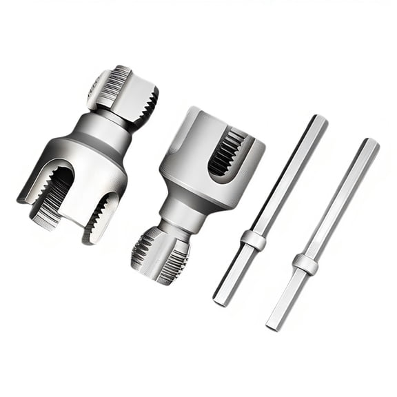 2 Pcs Integrated Water Pipe Threading Tool Kit, 1/2 and 3/4-Inch Internal External Threader Tap Die Set for PPR PVC Pipe,Easy Step Plumbing Threading, for Home Repair