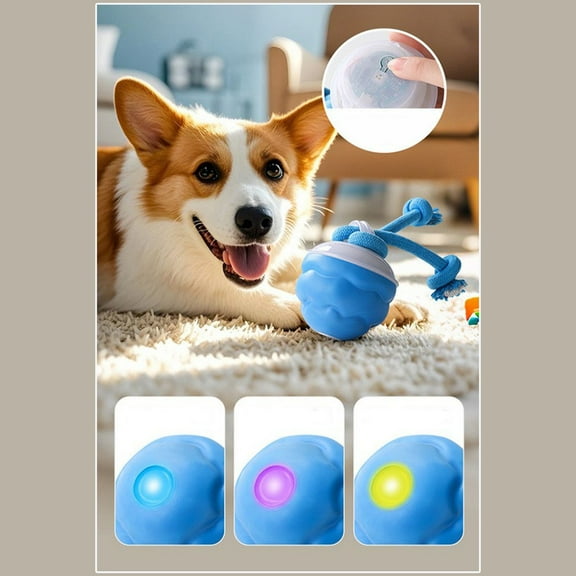 2 Pcs Interactive Dog Toys, Smart Touch-Activated Automatic Rolling Ball, USB Rechargeable Bouncing Dog Ball, Suitable for Cats and Small to Medium-Sized Puppies