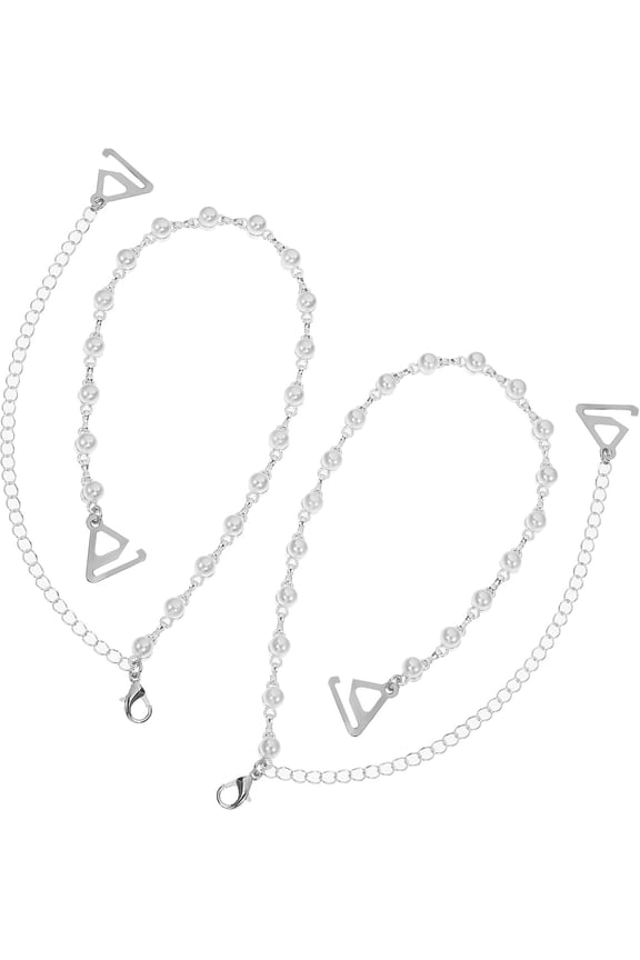 2 Pcs Invisible Bra Straps Underwear Strings Straps for Dress Pearl Bra Strap Bra Dress Shoulder Strap Adjustable Non-Skid Bra Strap Holders for Slipping