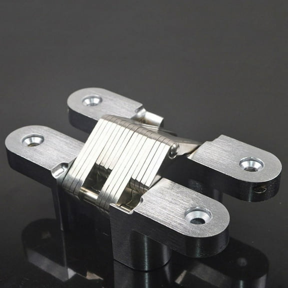 2 Pcs Invisible Cross Hinges Concealed Cabinet Cupboard Door Wooden Boxes Door Hinges Zinc Alloy + Stainless Steel