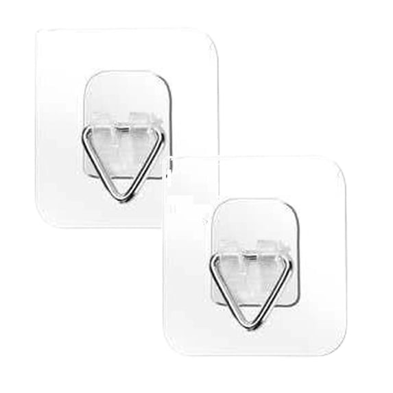 2 Pcs Invisible Vertical Plate Hangers Invisible Plate Hangers Invisible Adhesive Plate Hangers Plate Hangers Wall Plate Hangers for Home Wall Display, Art, Pictures, Decorative, Clear 2.63"
