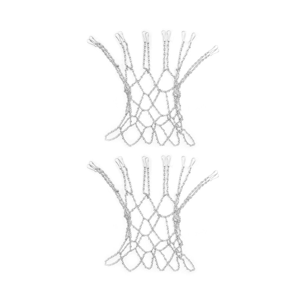 2 Pcs Iron Chain Basketball Net Professional Standard Heavy Duty Basketball Goal Net Replacement