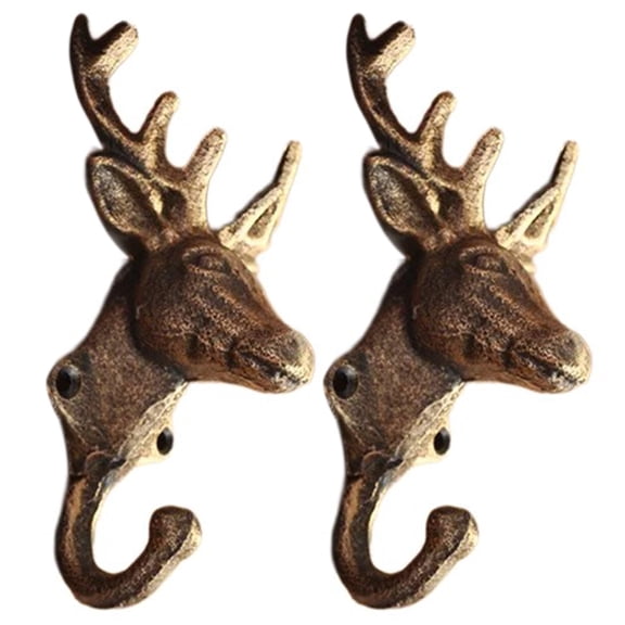 2 Pcs Iron Deer Antler Hook for Versatile Hanging Solution Home Decoration