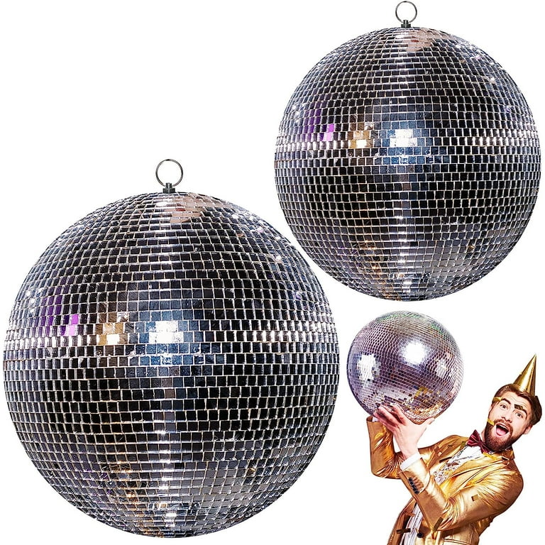 Glass Disco Balls - Hanging - 20 Pcs - 8 in, 6 in, 4 in, 2.4 in, 2 in, .6  in, .2