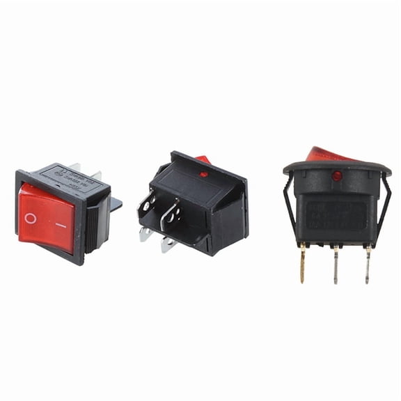 2 Pcs KCD4 DPST ON- 4 Pin Rocker Boat Switch 15A/20A AC 250V/125V with Toggle Switch Bipolar on Red 3 Pin 20mm