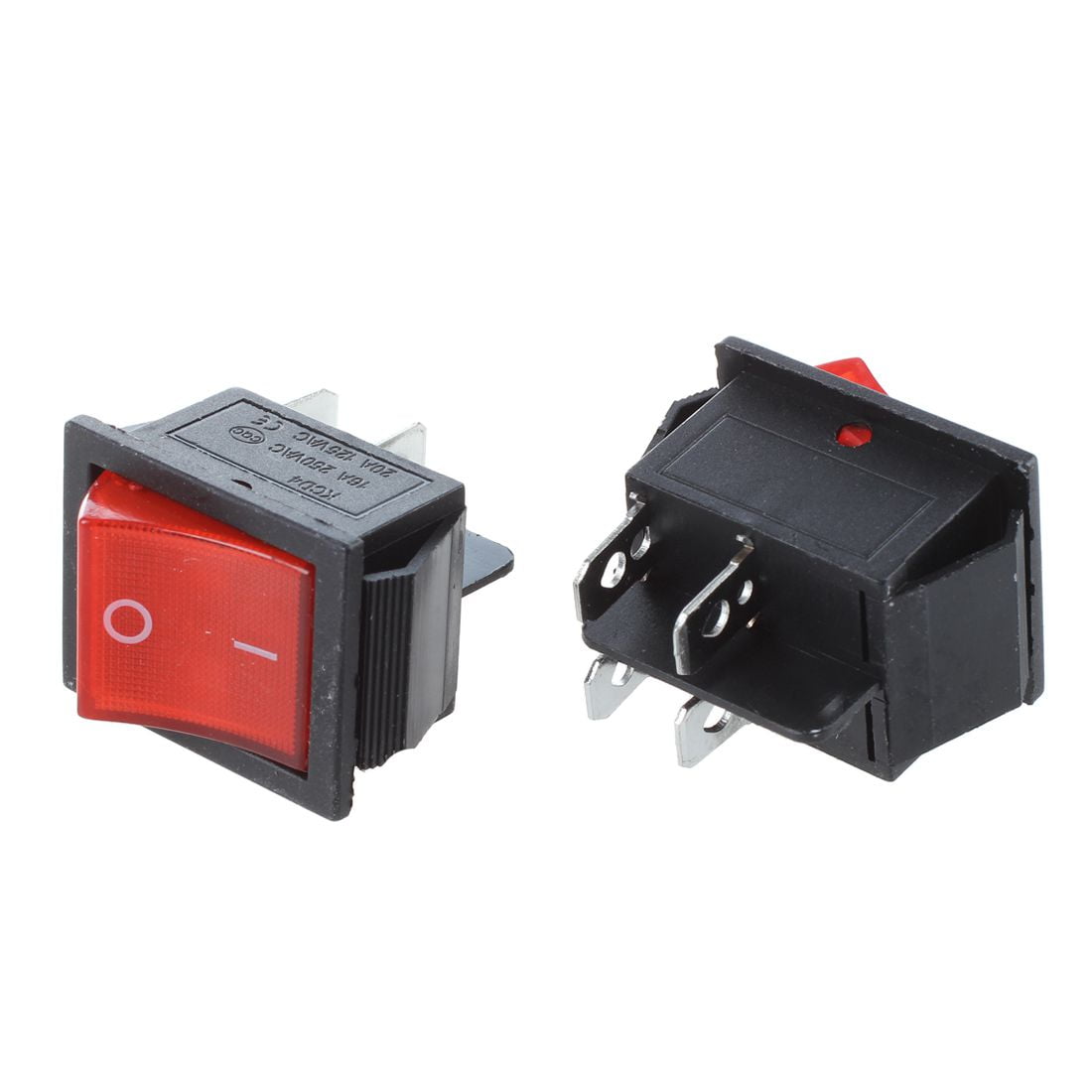 2 Pcs KCD4 DPST ONOFF 4 Pin Rocker Boat Switch 15A/20A AC 250V/125V