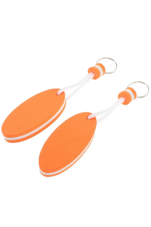 2-Pack Orange EVA Water Float Keychains for Portable Keys, Ideal for Beach, Swimming, and Water Activities